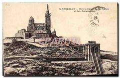 CPA Marseille Notre Dame de la Garde et les Ascenseurs 