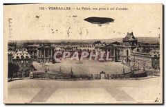 CPA Versailles Le Palais Vue prise a vol d'oiseau Zeppelin Dirigeable
