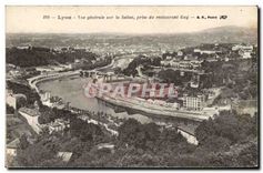 CPA Lyon Vue generale sur la Saone prise du restaurant Gay 