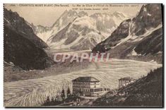 CPA  Chamonix Mont Blanc (Hte Savoie) La Mer de Glace et l'Hotel du Montenvers (Alt 1921 m)