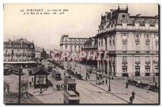 CPA Bordeaux La Gare du Midi et la Rue de la Gare Tramways
