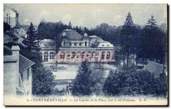 CPA Contrexeville Le Casino et le Parc vue a vol d'oiseau