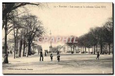 CPA Nantes Les Cours et la colonne Louis XVI