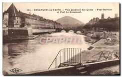 CPA Besancon Les Bains Vue generale des Quai Pont Battant et Fort de Rosemont
