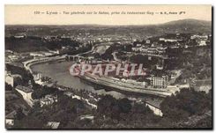 CPA Lyon Vue generale sur la Saonr prise du Restaurant Gay