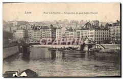 CPA Lyon Pont La Feuillee Perspective du quai Saint Vinceni