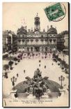 CPA Lyon Place des Terreaux Fontaine Bartholdi
