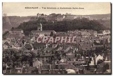 CPA Besancon Vue generale et cathedrale Saint Jean