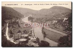 CPA Besancon Vallee du Doubs a Velotte L'ile Malpas et route de Lyon