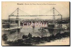 CPA Marseille Entree du Vieux Port et le Pont Transbordeur