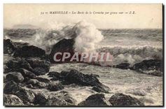 CPA Marseille les Bords de la corniche par Grosse mer 