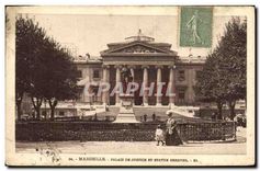 CPA Marseille Palais de Justice et statue Berryer 