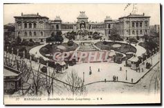 CPA Marseille ensemble du palais Longchamp 