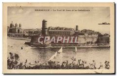CPA Marseille le Fort St Jean et la Cathedrale 