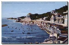 CPA Marseille la Corniche l'Anse du Prophete et le Restaurant Roubion 