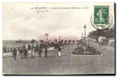 CPA Arcachon Perspective de Nouveau Boulevard 