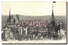 CPA Dijon Le Jacquemart de Notre Dame et l'Abside de Sainte Benigne 