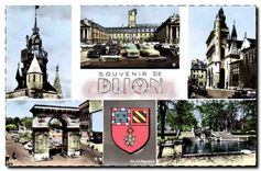 CPA Dijon Cote d'Or Jacquemart Palais des Ducs de Bourgne Notre Dame Porte Guillaume Bassin du Jardi