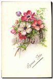 CPA Heureuse Annee Fleurs Fer a cheval