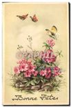 CPA Bonne Fete Fleurs Papillons