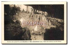 CPA Grottes de Lacave entree Souillac et Roc Amadour Lot Salle des lustres vue de l'Hotel 