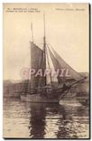 CPA Marseille Voilier sortant le soir du Vieux Port Bateau Voilier