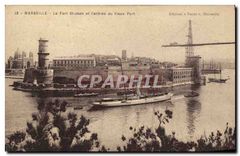 CPA Marseilles Le Fort St Jean et l'Entree du Vieux Port 