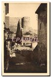 CPA Villeneuve les Avignon Gard Une Vieille Rue dominee par le Fort St Andre 