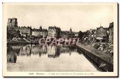 CPA Rennes Le Quai de la Prevalaye et Vue generale de la Ville 