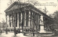 CPA Paris L'Eglise de la Madeleine et la statue de Jules Simon 