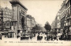CPA Paris le Boulevard et la Porte Saint Denis 