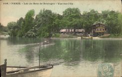 CPA Paris Lac du Bois de Boulogne Vue sur L'Ile 