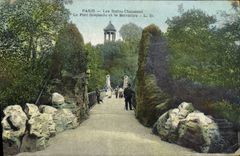 CPA Paris Les Buttes Chaumont Le Pont Suspendu et le Belvedere 