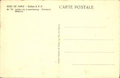 CPA Vues de Paris Jardin du Luxembourg Fontaine Medicis