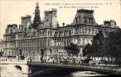 CPA Paris l'Hotel de Ville et le Pont d'Arcole 