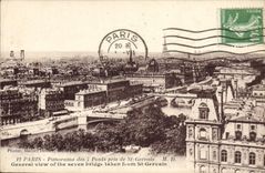 CPA Paris Panorama des 7 Ponts pris de St Gervais Tour Eiffel