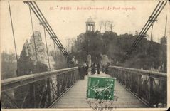 CPA Paris Buttes Chaumont Le Pont suspendu 