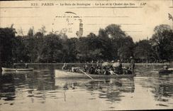 CPA Paris Le Bois de Boulogne Le Lac et le Chalet des Iles 