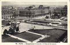 CPA Paris Perspective sur le Louvre 