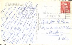 CPA Reims Marne La statue de Jeanne d'arc