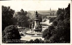 CPM Lyon Place Carnot Monument de la Republique et Gare de Perrache 