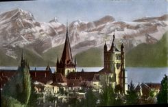 CPM Lausanne La Cathedrale et les Alpes 