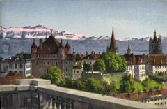 CPM Lausanne le chateau et la Cathedrale 