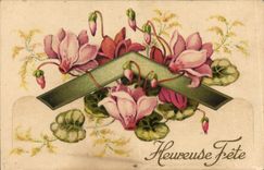 CPM Heureuse Fete Fleurs