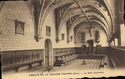 CPA Abbaye de la Grande Trappe Orne La Salle Capitulaire 