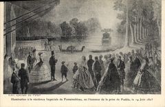 CPA Illumination a la residence Imperiale de Fontainebleau en l'honneur de la prise de Puebla 