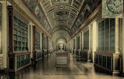 CPA Palais de Fontainebleau Bibliotheque (carte toilee)