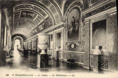 CPA Fontainebleau Le Palais La Bibliotheque 