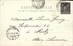 CPA Fontainebleau Porte Dauphine Carte 1900