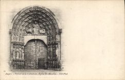CPA Angers Portail de la Cathedrale Eglise St Maurice 